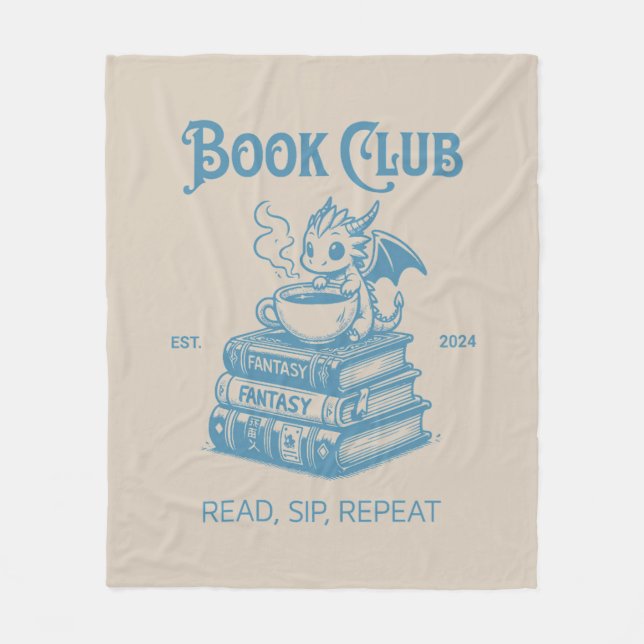Book Club Fantasy Dragon Lovers Fleece Blanket (Front)