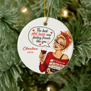 Book Club Friend Christmas Ornament