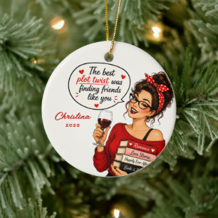 Book Club Friend Christmas Ornament
