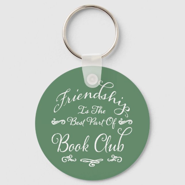 Book Club Friendship Typography Key Ring (Front)