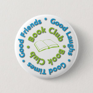 book club good friends 6 cm round badge
