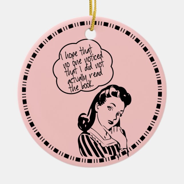 Book Club - I Hope - Retro Ceramic Tree Decoration (Front)