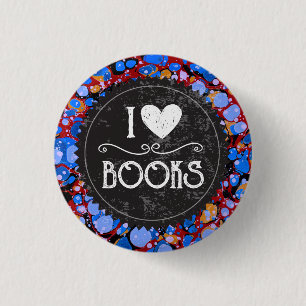 Book Club "I Love Books" 3 Cm Round Badge