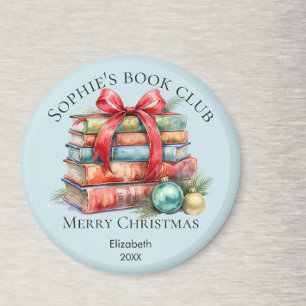 Book Club Merry Christmas Gift Name Magnet