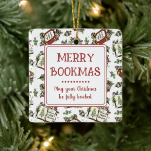 Book Club Name Merry Bookmas Personalised Ceramic Ornament