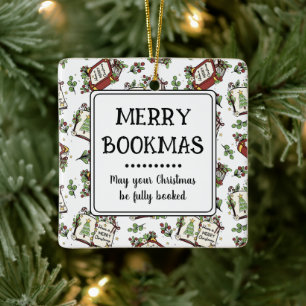 Book Club Name Merry Bookmas Personalised Ceramic Ornament
