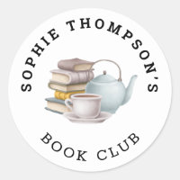Book Club Name Tea Pot Cup Books Illustration