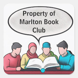 Book Club Open Invitation Customisable Square Sticker