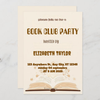 Book Club Party Invitation – Cozy Reading Night