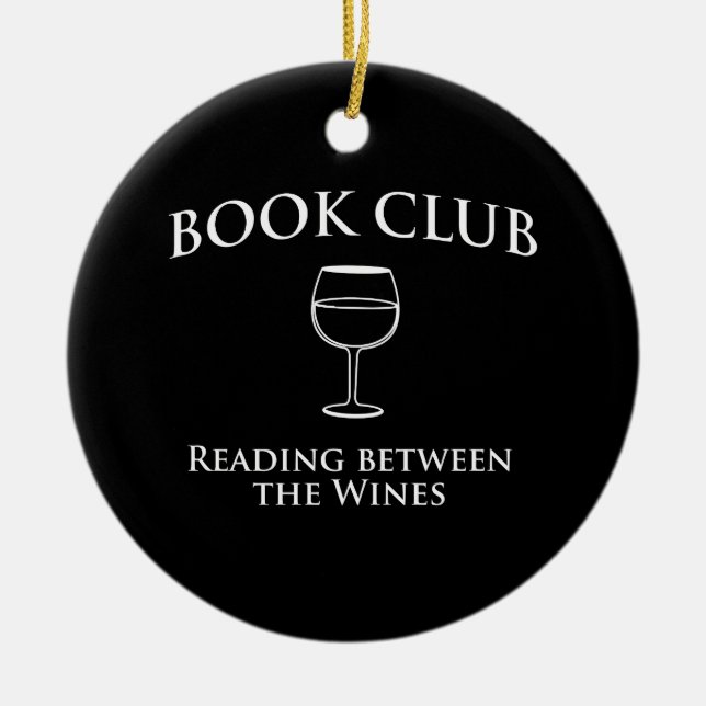 Book Club Reading Between the Wines Ceramic Tree Decoration (Front)