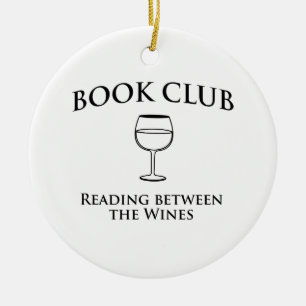 Book Club Reading Between the Wines Ceramic Tree Decoration