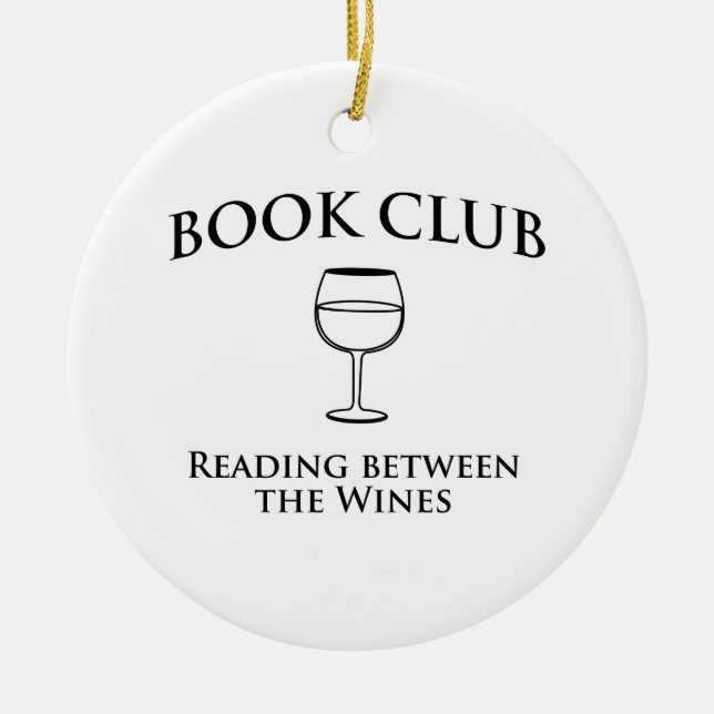 Book Club Reading Between the Wines Ceramic Tree Decoration (Front)
