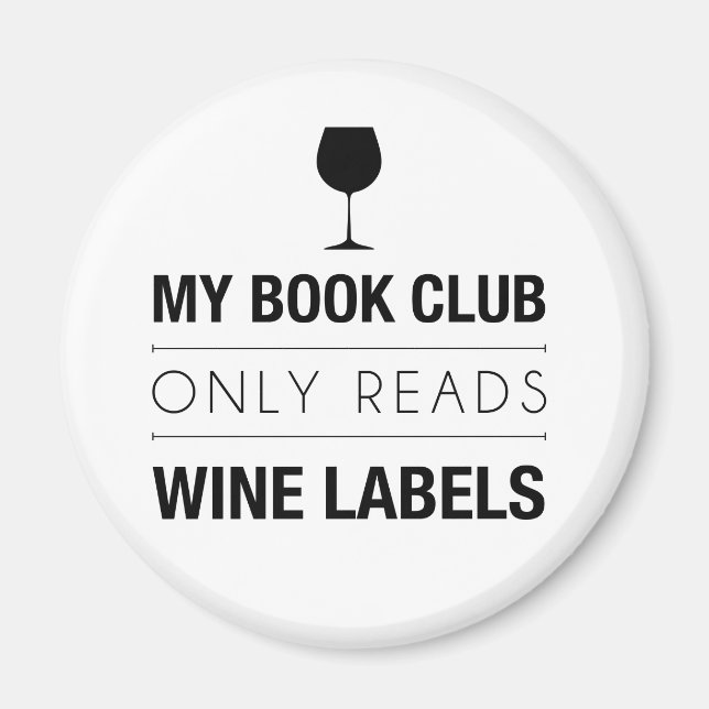 Book Club Reads Wine Labels Magnet (Front)