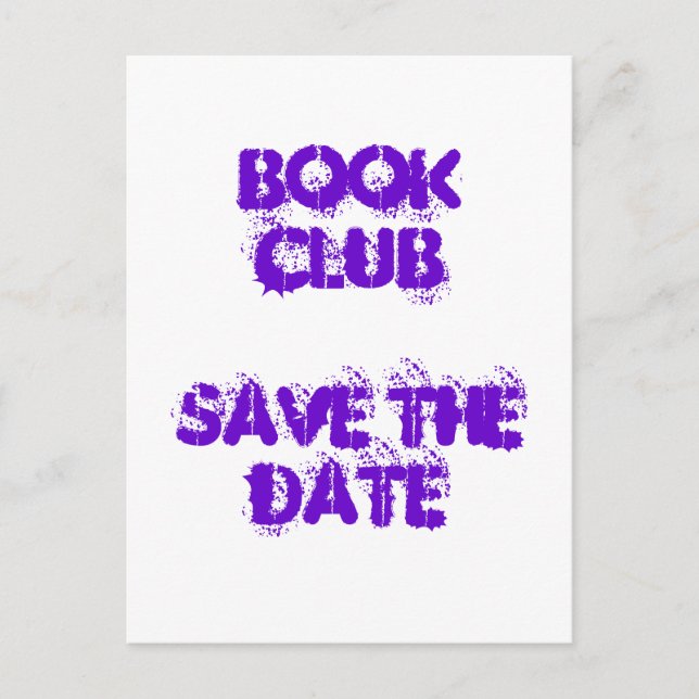 Book Club -Save The Date-  Postcard (Front)