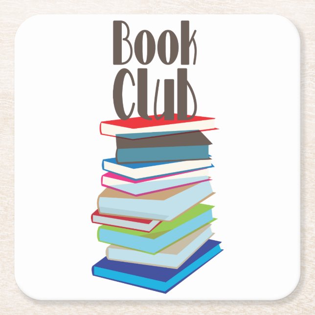 Book Club Square Paper Coaster (Front)