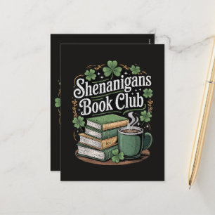 Book Club St Patricks Day Holiday Postcard