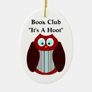 Book Club Stripped Owl - It's A Hoot Ceramic Tree Decoration