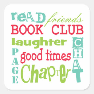 Book Club Subway Design by Artinspired Square Sticker