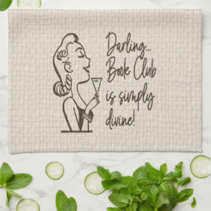 Book Club Vintage Retro Simply Divine Tea Towel