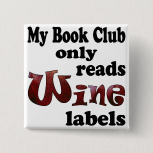 Book Club Wine Labels 15 Cm Square Badge
