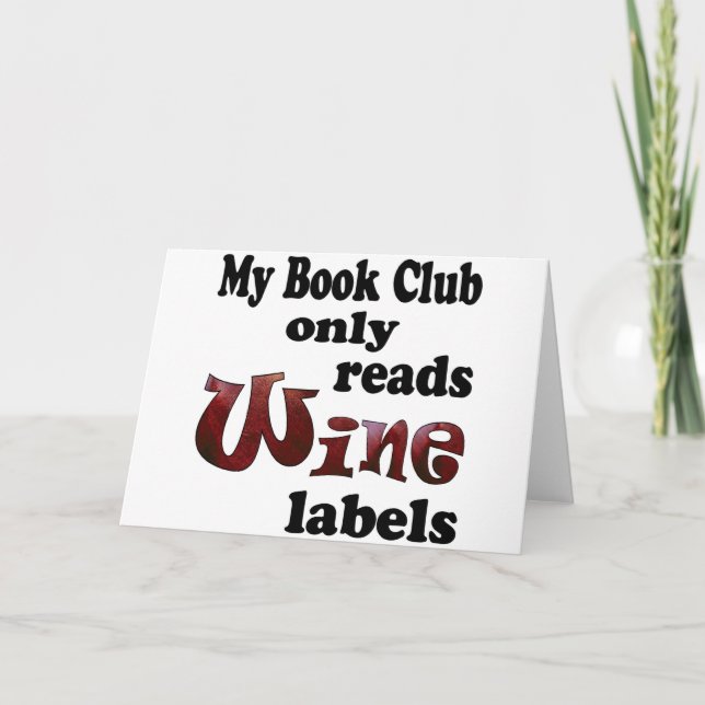 Book Club Wine Labels Holiday Card (Front)