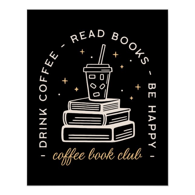 Book coffee reading quotes dark academia aesthetic poster (Front)