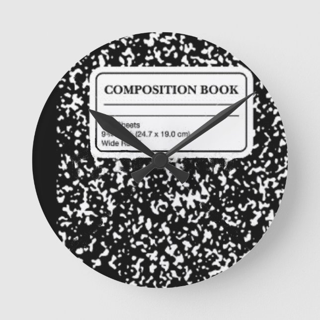 Book Composition Round Clock (Front)