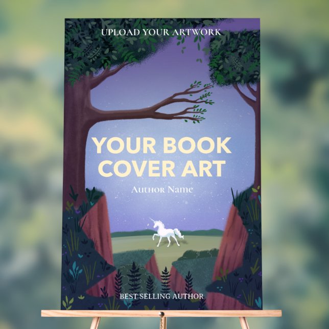 Book Cover Art | Author Book Launch Promotional Acrylic Sign (Neutral)