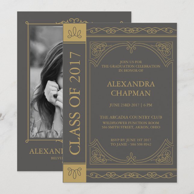 Book Cover Editable Colour Graduate Announcement (Front/Back)