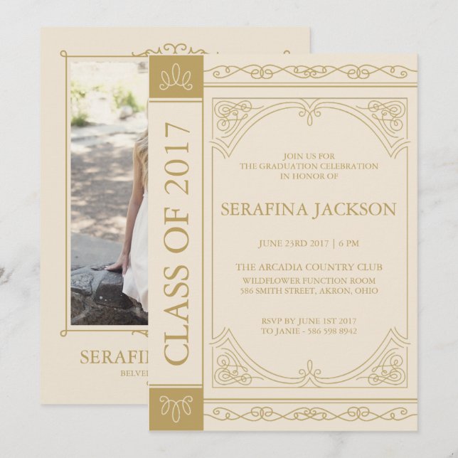 Book Cover Editable Colour Graduate Announcement (Front/Back)