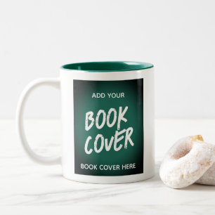 Book Cover Green Author Promotional Book Launch Two-Tone Coffee Mug