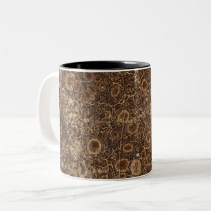 Book cover marbled pattern old vintage notebook or Two-Tone coffee mug