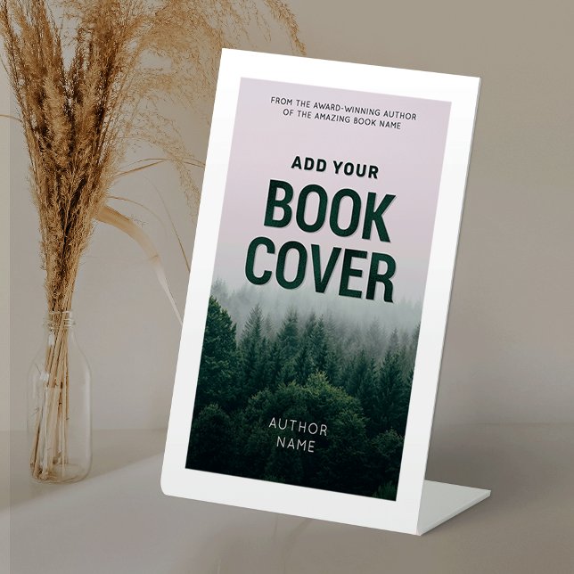 Book Cover Simple Author Book Signing Pedestal Sign (Simple design Custom Book Cover Pedestal Sign)