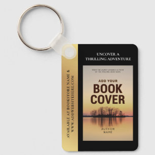 Book Cover Writer Promotional QR Code Gold Effect Key Ring