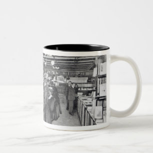 Book Department at an Army and Navy store Two-Tone Coffee Mug