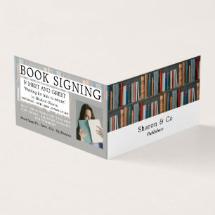 Book Display, Publisher, Writer Book Signing Business Card