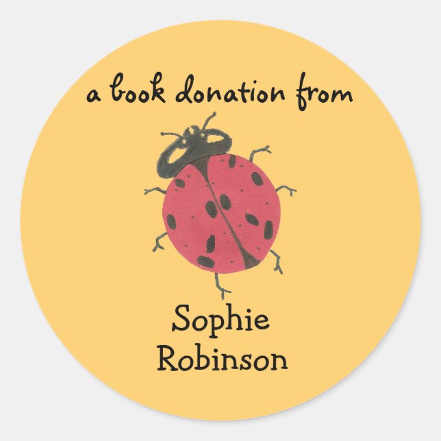 Book donation label - ladybug (Front)