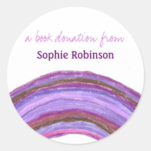 Book donation sticker -rainbow