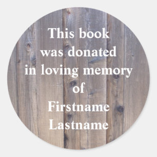 Book Donation  Sticker Wood
