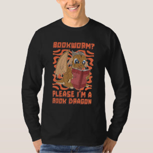 Book Dragon Bookworm Librarian Fantasy Animal Rea T-Shirt