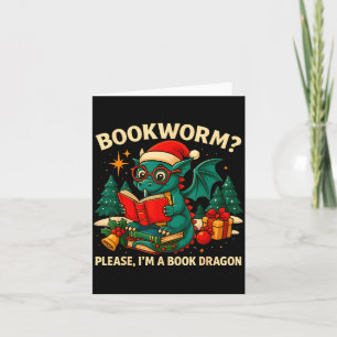 Book Dragon Christmas Reading Gift For Fantasy Lov Card