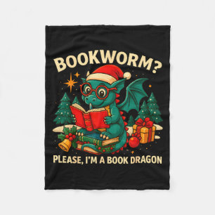 Book Dragon Christmas Reading Gift For Fantasy Lov Fleece Blanket