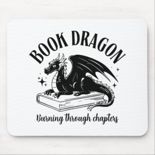 Book Dragon Fantasy Reader Bookish Saying Mouse Mat