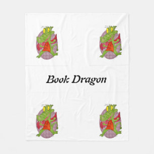 Book Dragon Fleece Blanket by Sommer Hamilton