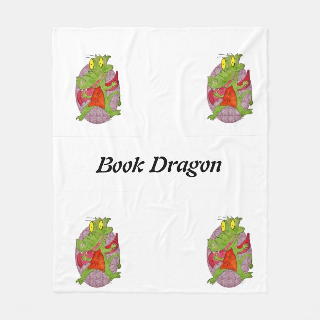 Book Dragon Fleece Blanket by Sommer Hamilton  (Front)