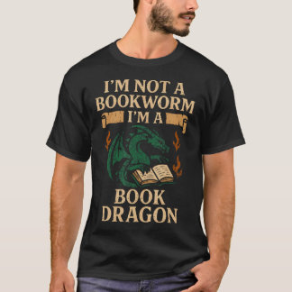 Book Dragon Reading Monster Funny Reading Book Lov T-Shirt