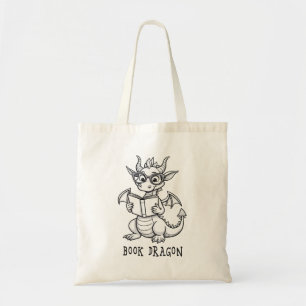 Book dragon tote bag