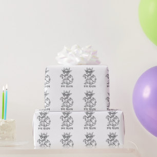 Book dragon wrapping paper
