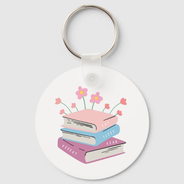 Book Eat Sleep Read Key Ring (Front)
