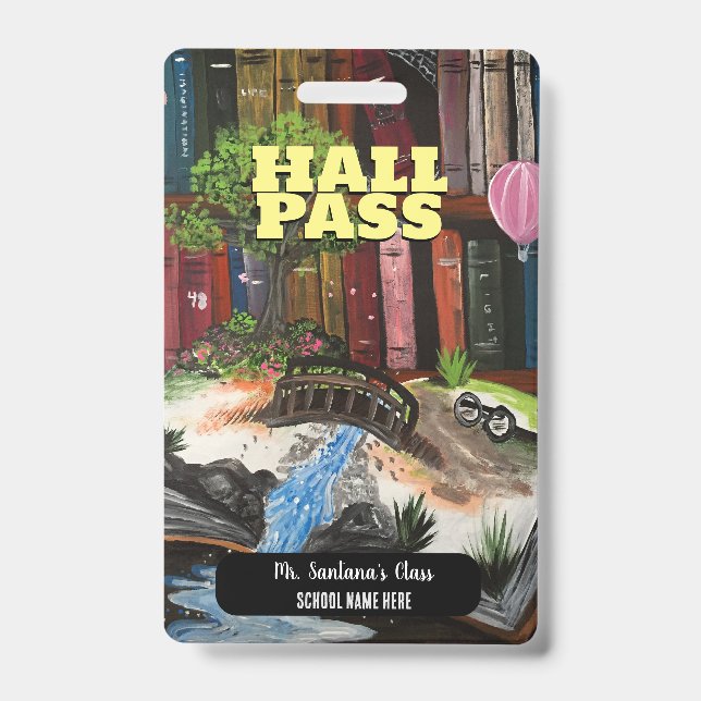 Book Experience Hall Pass Badge ID Badge (Front)